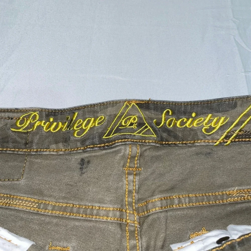 Privilege Society Mens Camo Hunter Slim Straight Jeans Green Grey Size 36 x 31